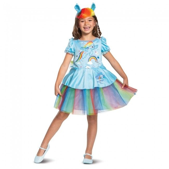 Rainbow Dash Girls Tutu Deluxe Costume,(3T-4T)