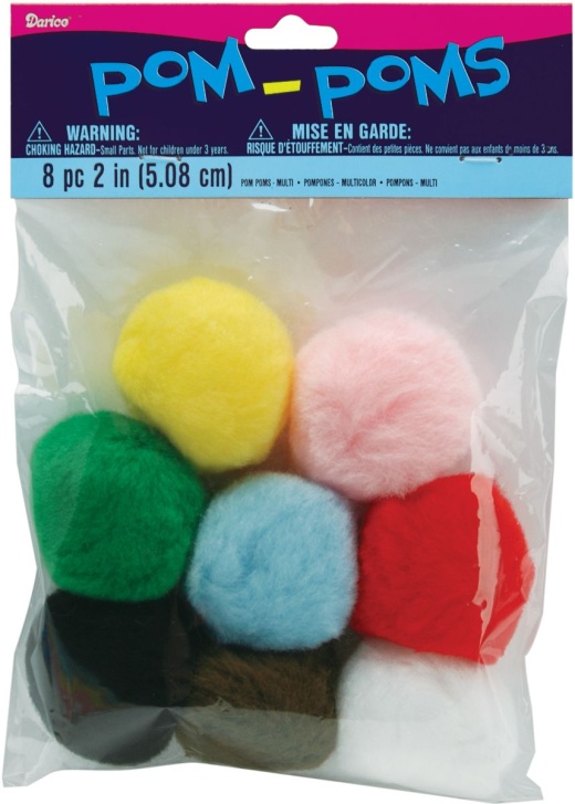 Acrylic Pom Poms Multi 2 Inches