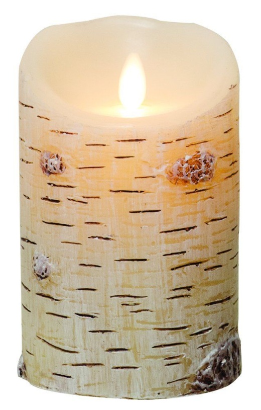 Luminara Birch Textured LED Pillar Candle