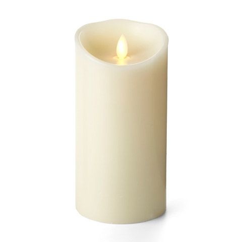 Luminara Flameless C and Le Vanilla Scented Ivory Wax Pillar 7 Inches