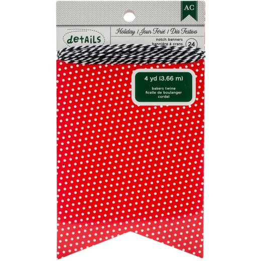 Christmas Banner Notch Red Polka Dot - American Crafts