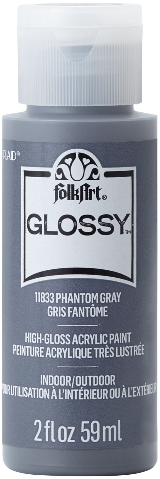 FolkArt Glossy Paint 2Oz Phantom Gray