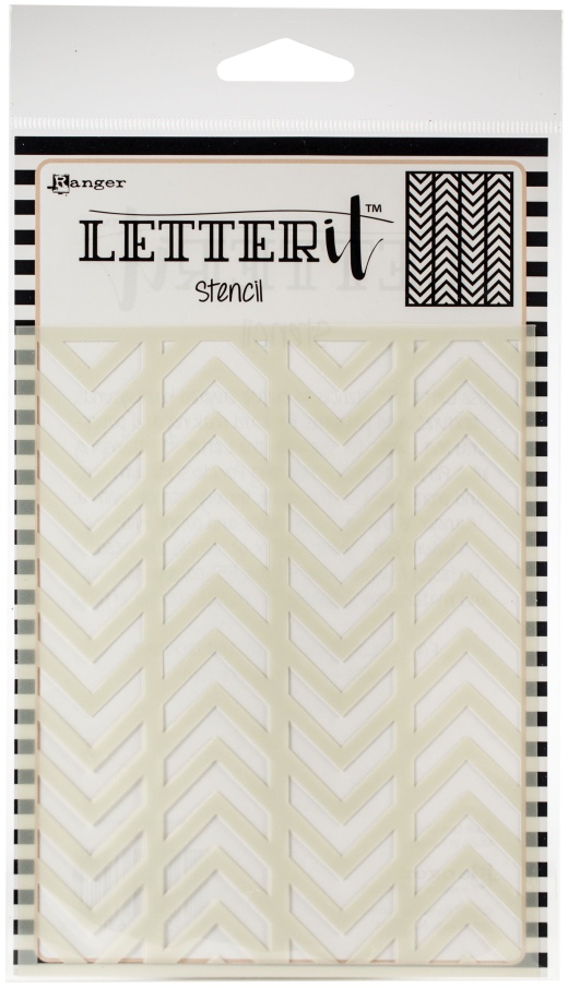 Ranger Letter It Background Stencil 4.75 X6 Inch Alternating Chevrons Inch