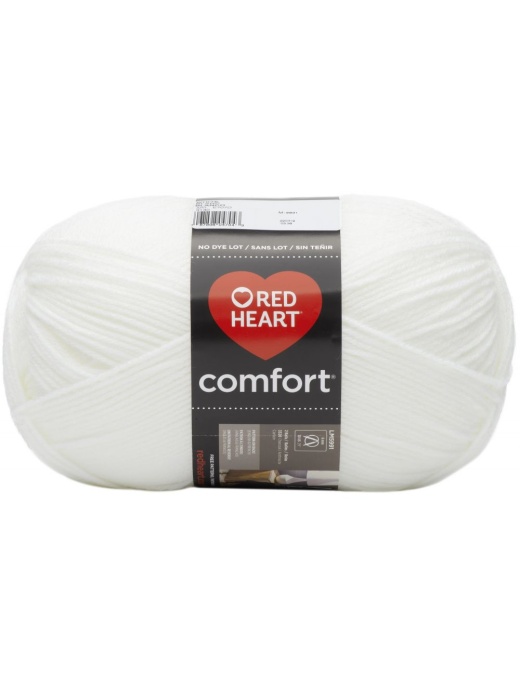 Red Heart Comfort Yarn-White & Opal Shimmer