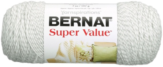 Bernat Super Value Solid Yarn Grey Ragg 1 Pack Of 1 Skein