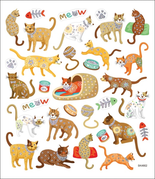 Multicolored Stickers Cats Meow