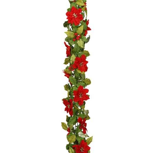Poinsettia Garland 2 Assorted Styles