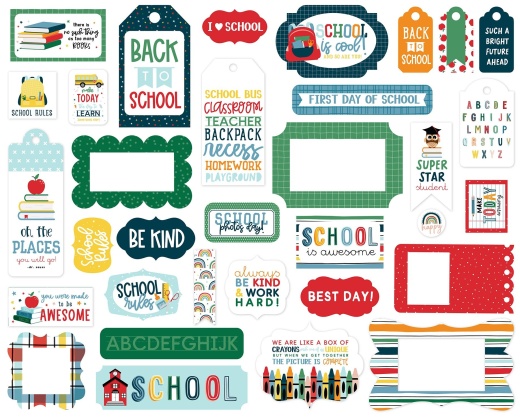 Echo Park Cardstock Ephemera 33 Per Pkg Frames And Tags, First Day Of School