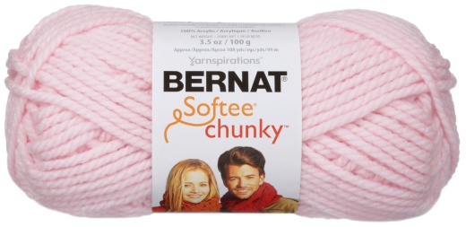 Spinrite Bernat Softee Chunky Yarn Baby Pink 1 Pack Of 24 Skein