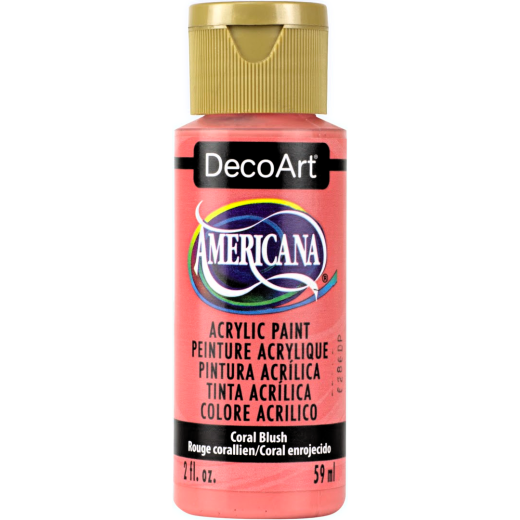 Decoart Americana Acrylic Paint 2Oz Coral Blush Opaque 1 Pack Of 6 Piece