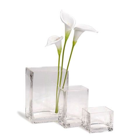 Square Glass Vase Clear 3 X 4 X 3 Inches - Darice Crafts AC