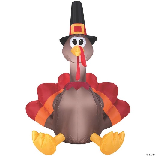 60Inch Blow Up Inflatable Happy Turkey Day Outdoor Yard Decoration