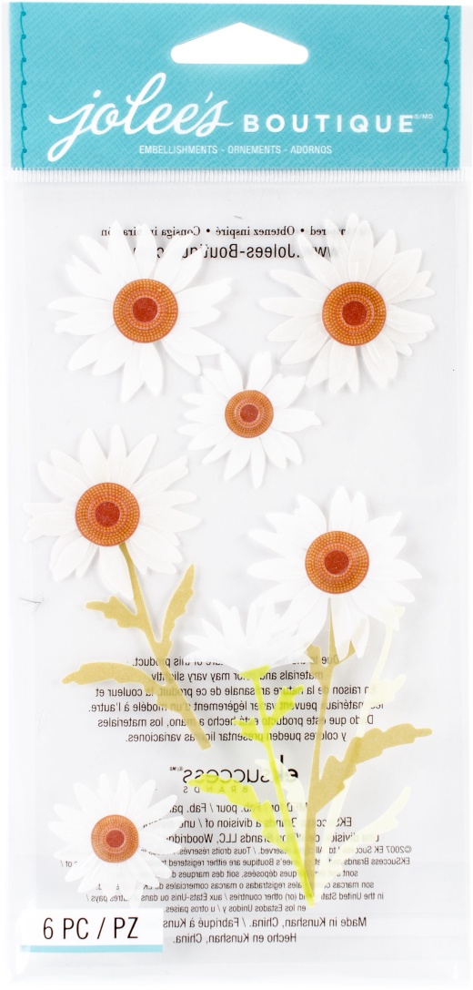 Jolee S Vellum Stickers Daisies