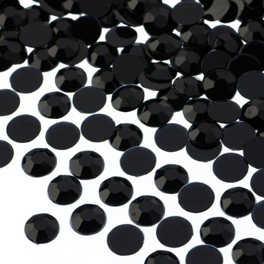 John Bead Acrylic Round Flat Back Rhinestones 8Mm Ss39 Black 1000Pcsbag