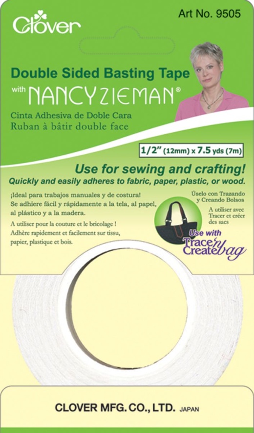 Clover Double Sided Basting Tape W Nancy Zieman .5 X7.5Yd Inch