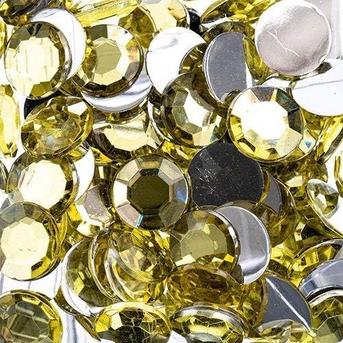 John Bead Acrylic Round Flat Back Rhinestones 12Mm Ss50 Yellow 400Pcsbag