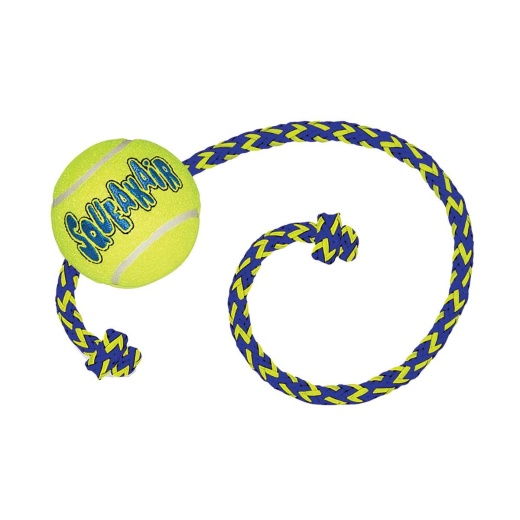 Kong Squeaker Ball with Rope - Medium for Dogs
