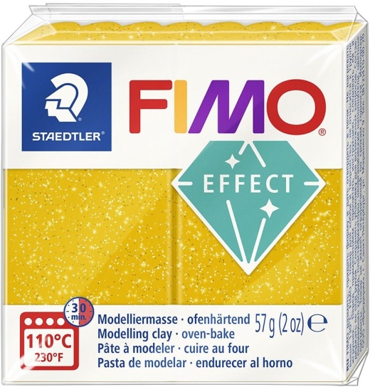 Fimo Effect Polymer Clay 2Oz Glitter Gold