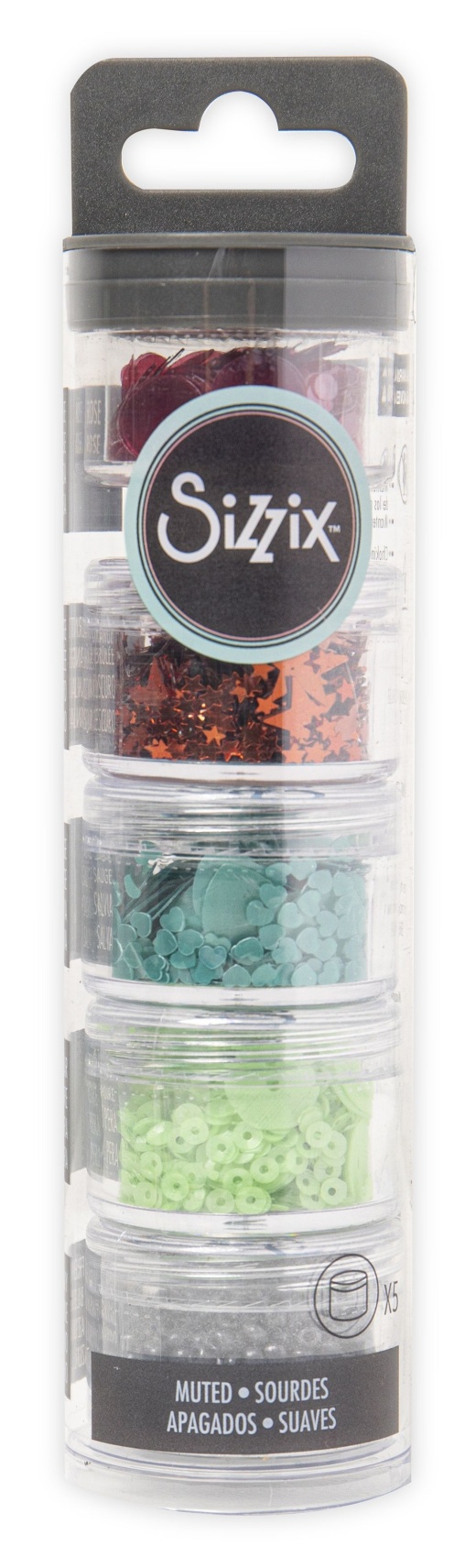 Sizzix Making Essential Sequins And Beads 5 Per Pkg Muted, 5G Per Pot