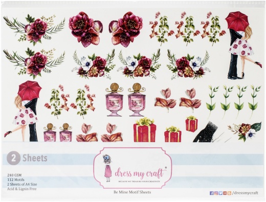 Dress My Craft Image Sheet 240Gsm A4 2Per Pkg-Be Mine