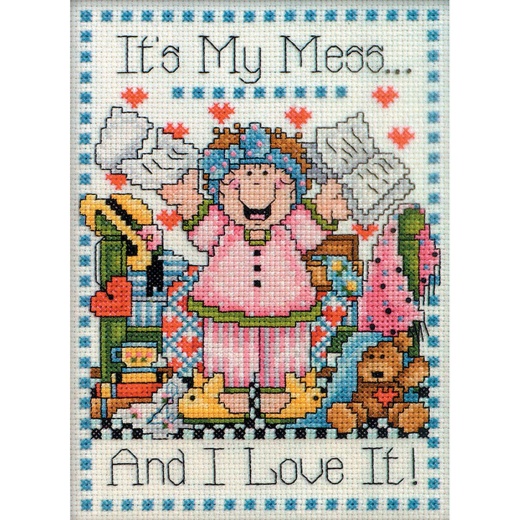 Design Works Counted Cross Stitch Kit 5x7 inches My Mess 14 Count