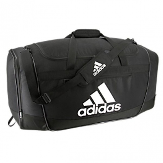 Adidas Defender IV Duffel Bag - Black/White, 20.5" X 12" X 11"