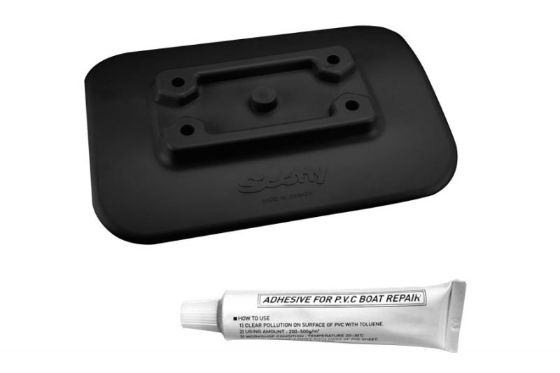 Scotty Glue-On Black Mounting Pad W/ Glue