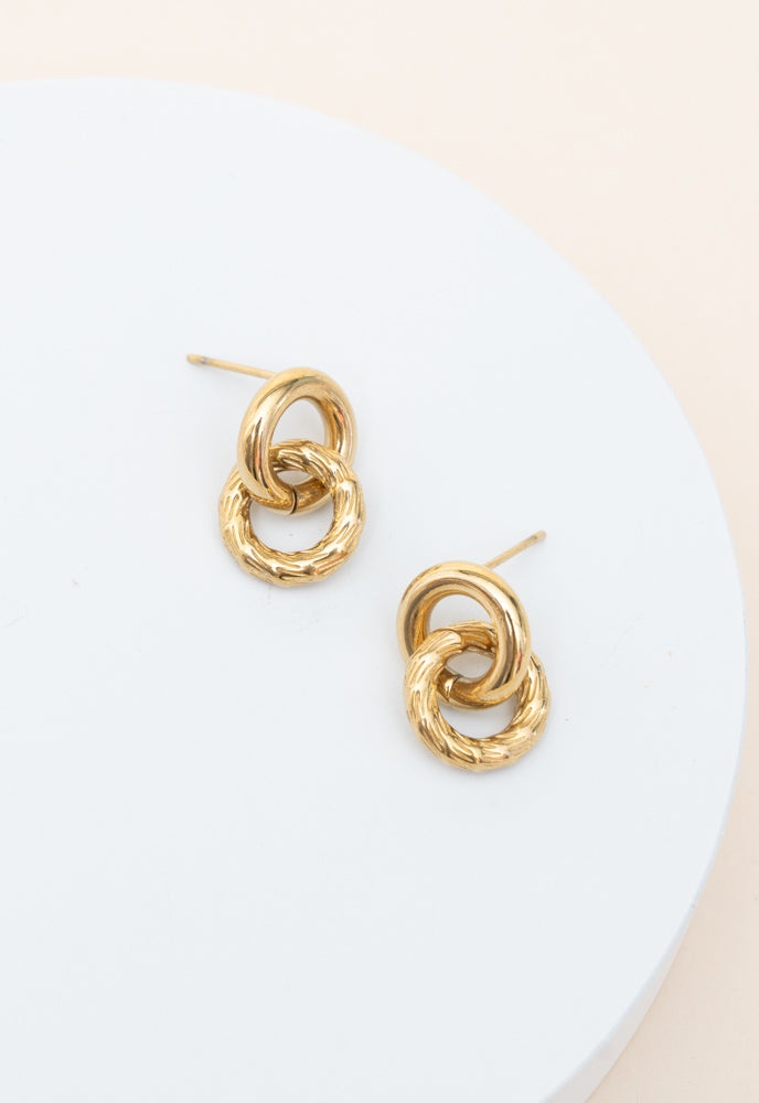 Bound Together Earrings In Gold