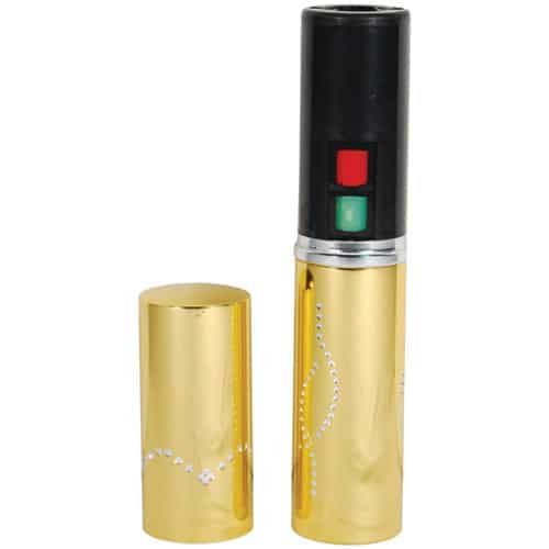 Stun Master 25,000,000 Volt Rechargeable Lipstick Stun Gun With Flashlight, Gold