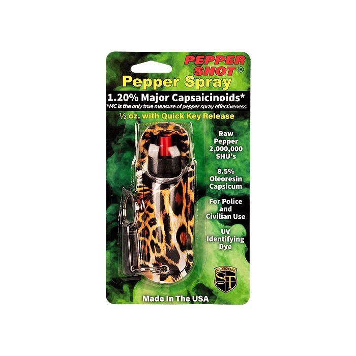 Pepper Shot 1.2% Mc 1/2 Oz Halo Holster Leopard Black/Orange