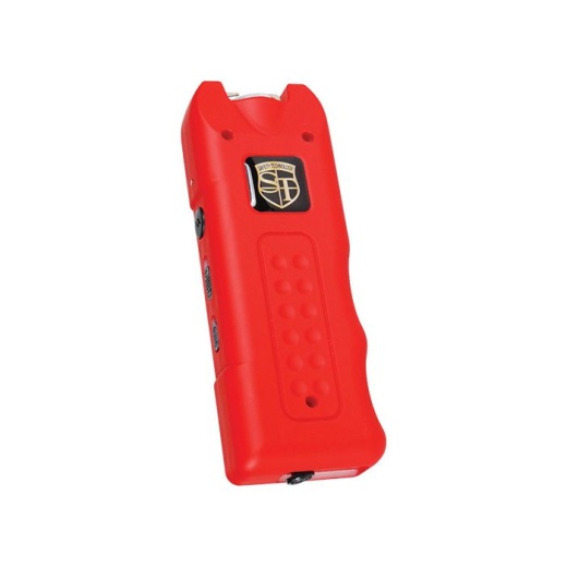 Multiguard Stun Gun, Alarm, And Flashlight With Built In Charger Red