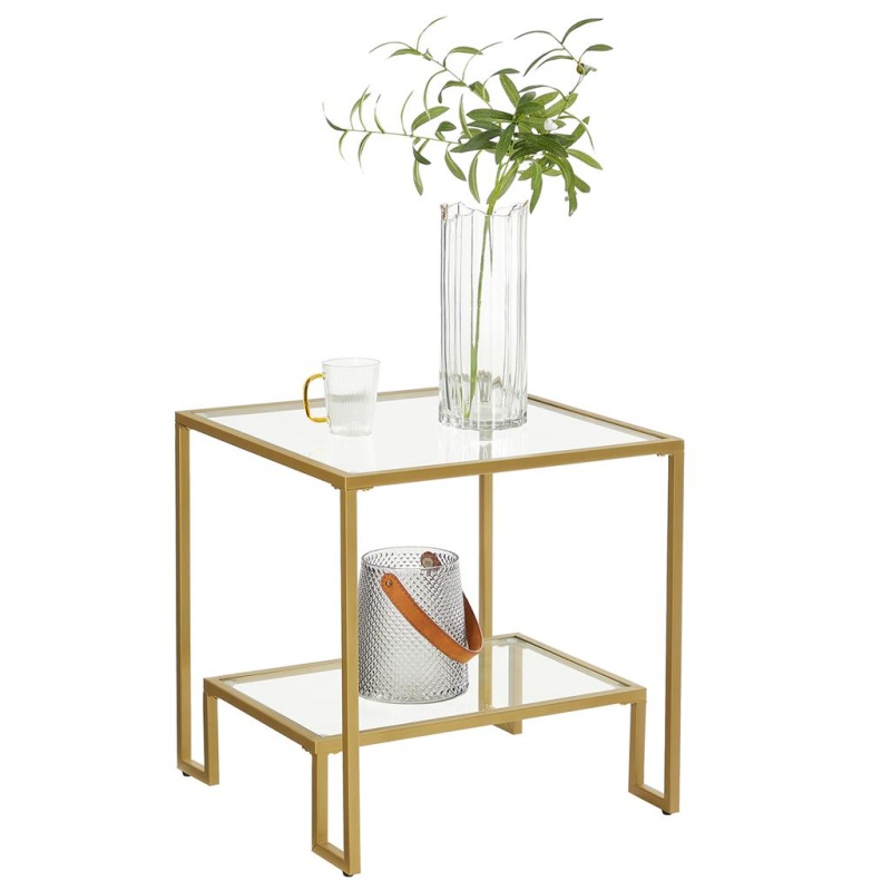 Glass Shelves Side Table