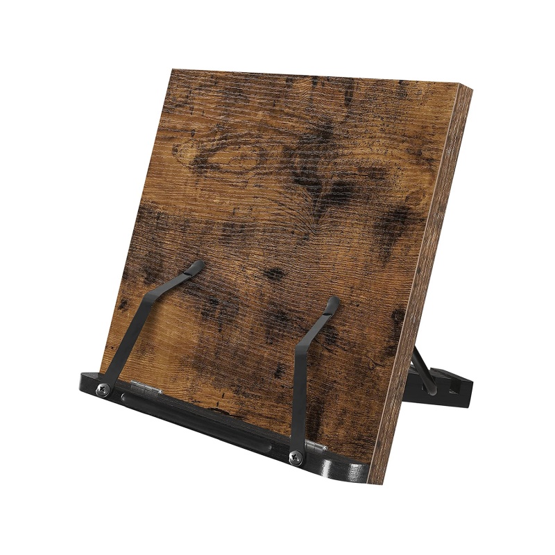 Brown Foldable Book Holder With Clips