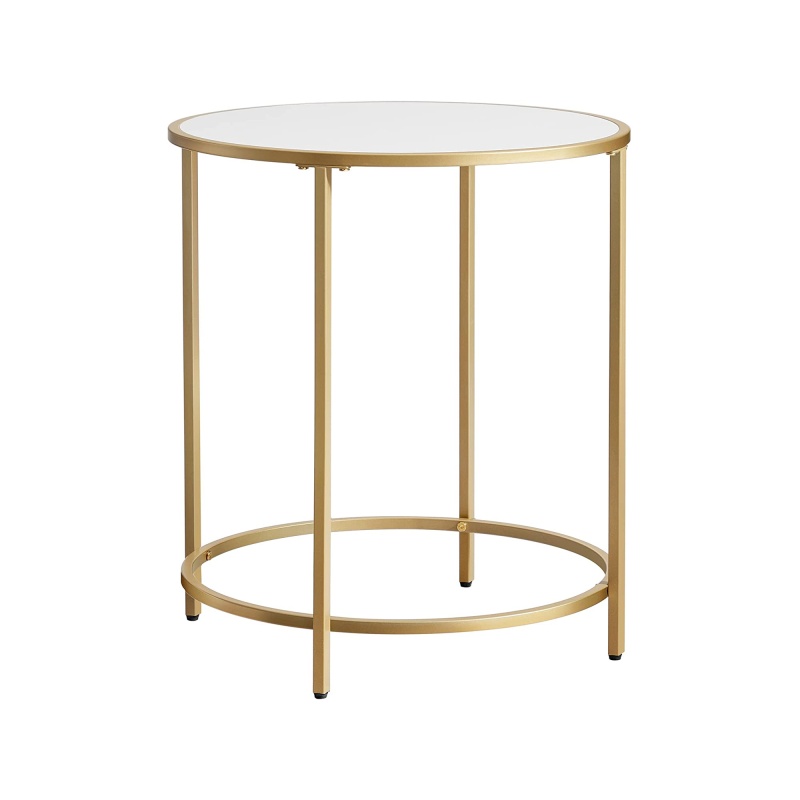 Modern Round Side Table With Metal Frame