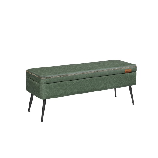 Ekho Collection - Storage Ottoman Bench 15 Gallons Forest Green