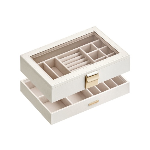 Stackable Jewelry Trays With Glass Lid