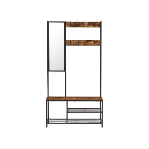 Hall Tree With Hooks And Mirror