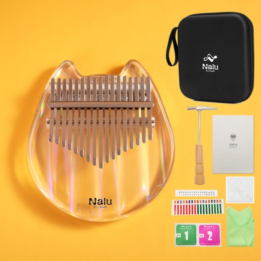 Acrylic Cat Bear Kalimba With Protective Case | Nalu For Youth - Rainbow Cat