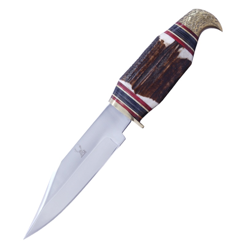 9.5" Artificial Stag Handle Eagle Head Hunting Knife