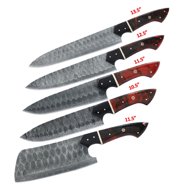 5 Pcs Damascus Chef's Knife Set