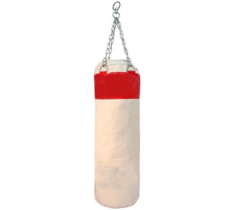 Red Canvas Punching Bag With Chains