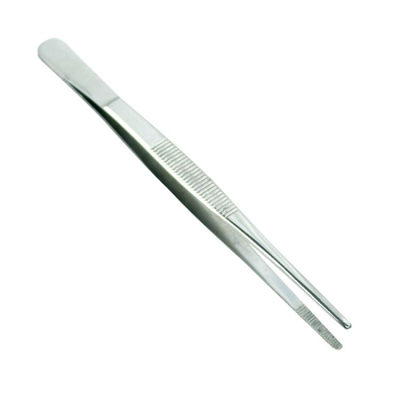 Bdeals General Purpose Precision Thumb Dressing Forceps Tweezers 5.5" Stainless Steel