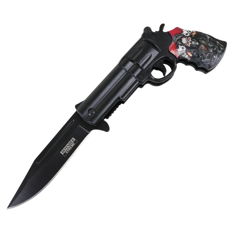 Defender-Xtreme Shooter Reaper 8.5" Gun Spring Assisted Folding Knife 3Cr13 Steel