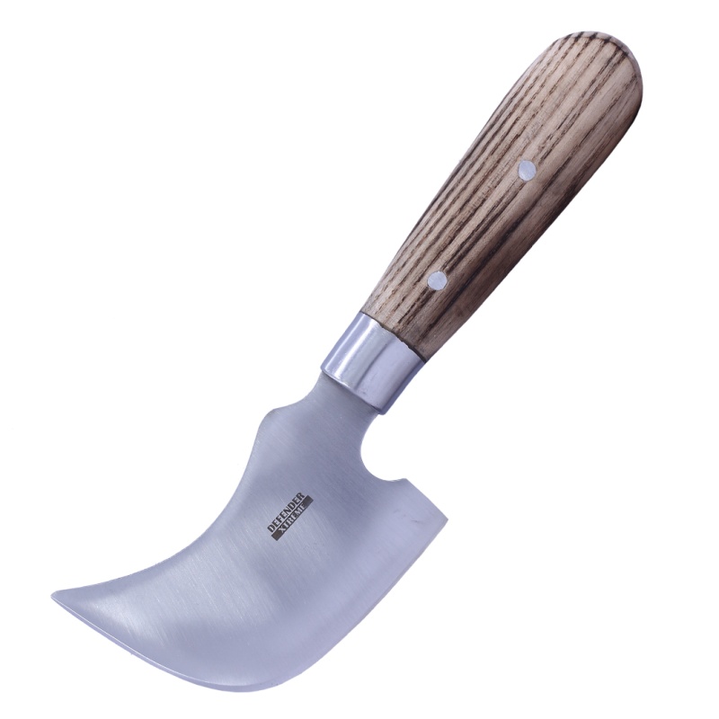 Defender-Xtreme 8.5" Hand Made Crescent Shape Lead Knife Burn Wood Handle With Sheath