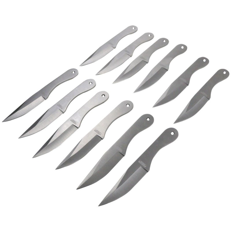 Defender 12 Pc Throwing Knife Set Tactical 3Cr13 Steel 6 Inch With Carrying Case