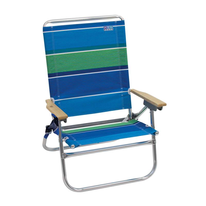 Rio Beach Easy In-Easy Out Beach Chair, Blue Green Stripe