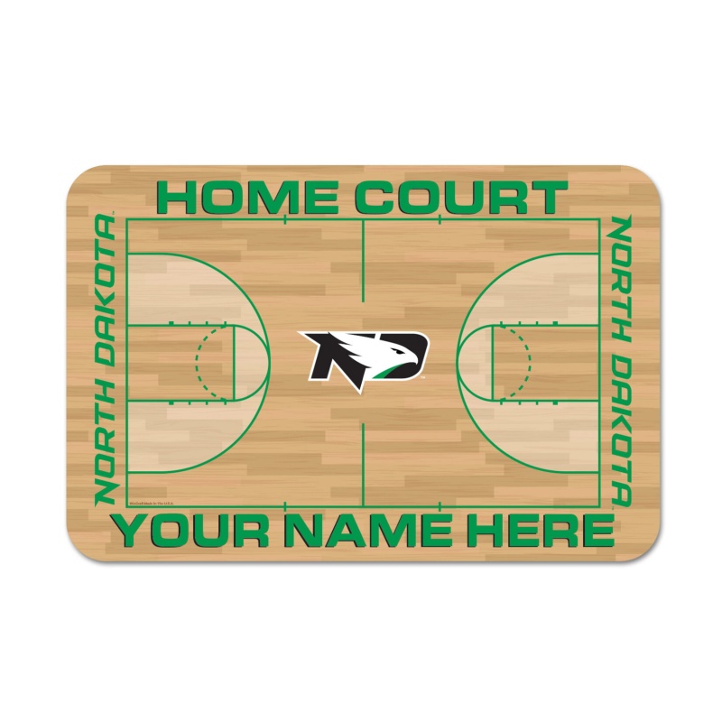 Personalized North Dakota Basketball Court 11"X17" Wood Sign