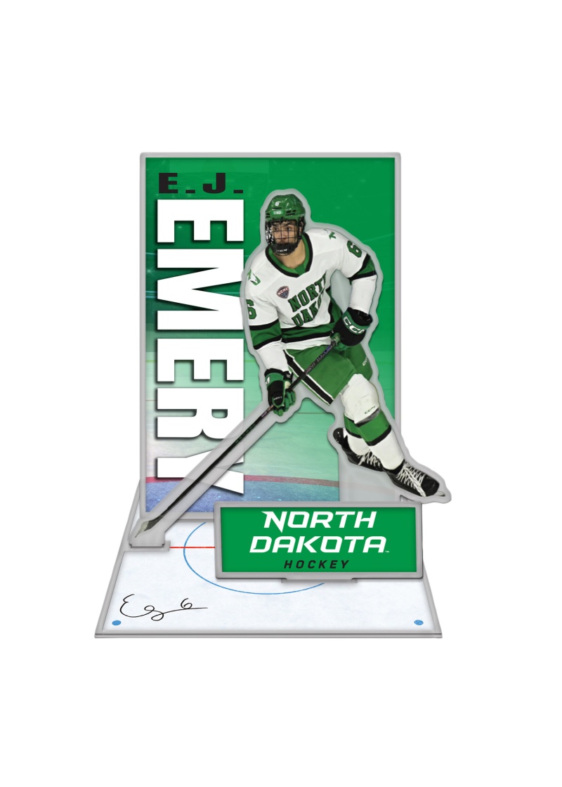 E.J. Emery #6 UND Hockey Acrylic Player Display