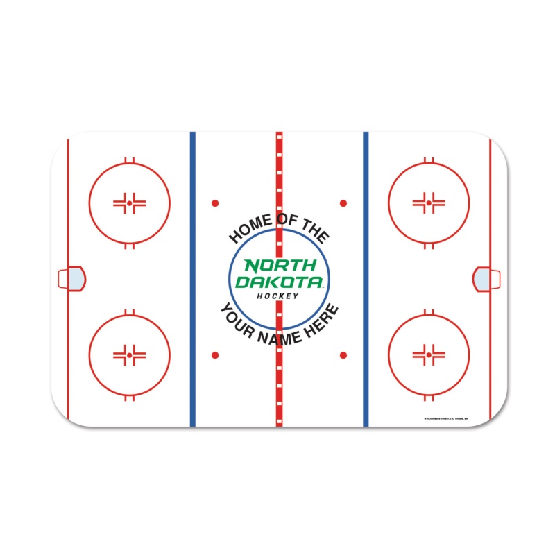 Personalized North Dakota Hockey Rink 11"X17" Wood Sign
