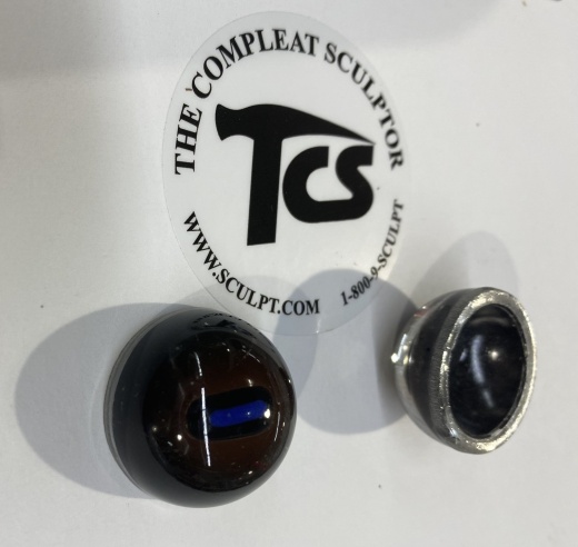 Vintage Glass Eyes Dark Brown (Blue Glow) 1"X5/8" (Pair)